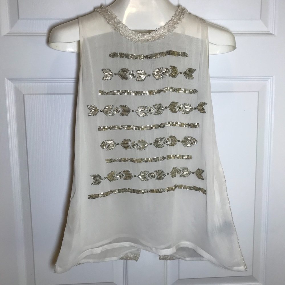 Ranna Gill Sleeveless Beaded Detail Top